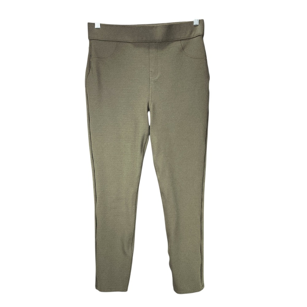 Spanx Pull On Ponte Knit Pants sz L Women Olive Green Career‎ Casual Trousers
